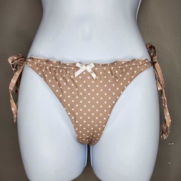 B SWIM Elizabeth Turner Polka Dot Short Sleeve Harper Bralette Bikini.Sz: XS - Picture 5 of 13